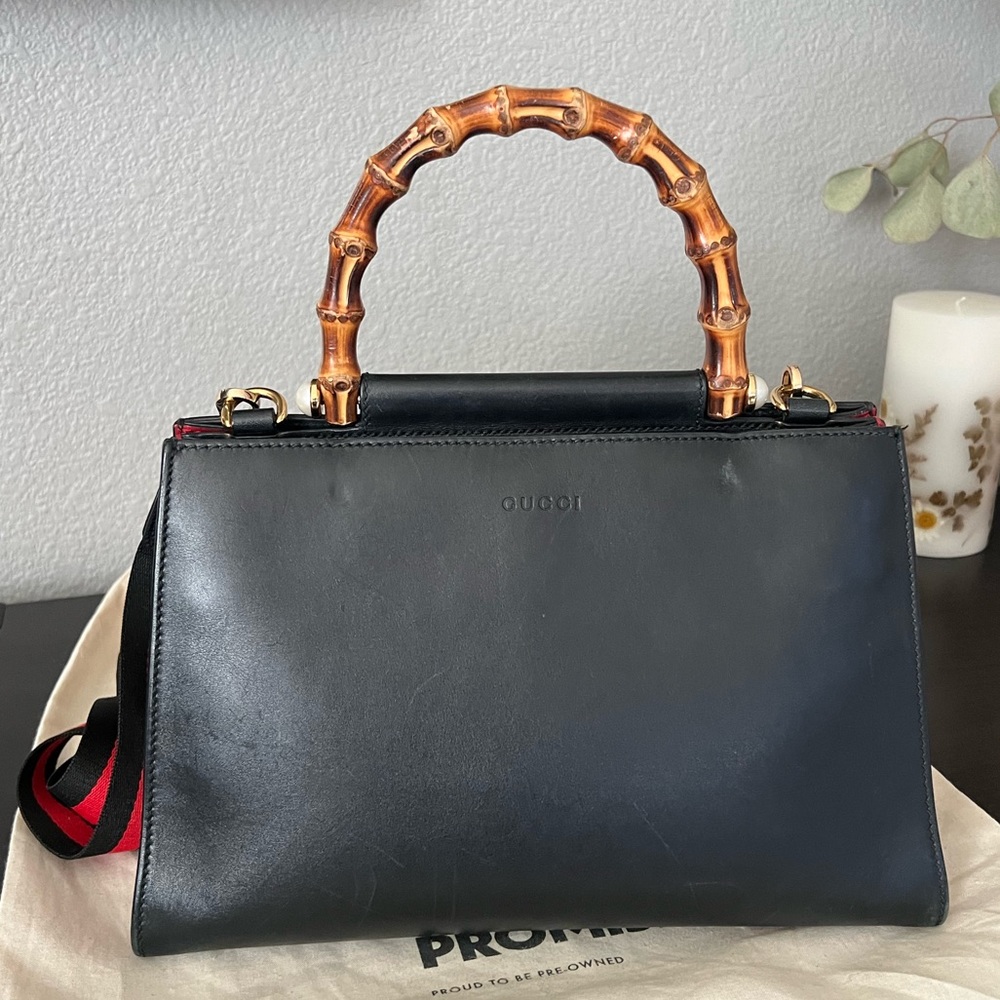 Gucci Nymphaea Bamboo Top Handle Medium Bag